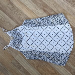 Lucky Brand High Neck Tank With Geometric Black and White Pattern Size Small